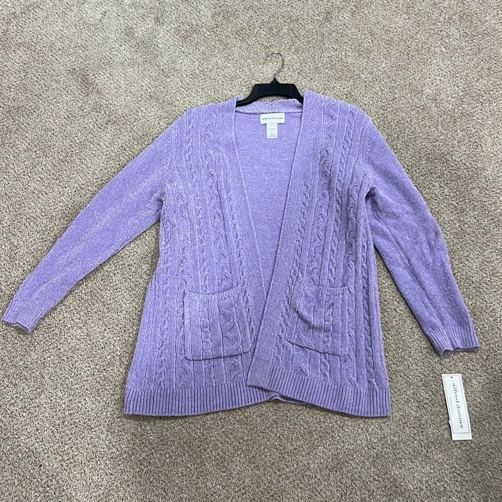 Purple cardigan sweater